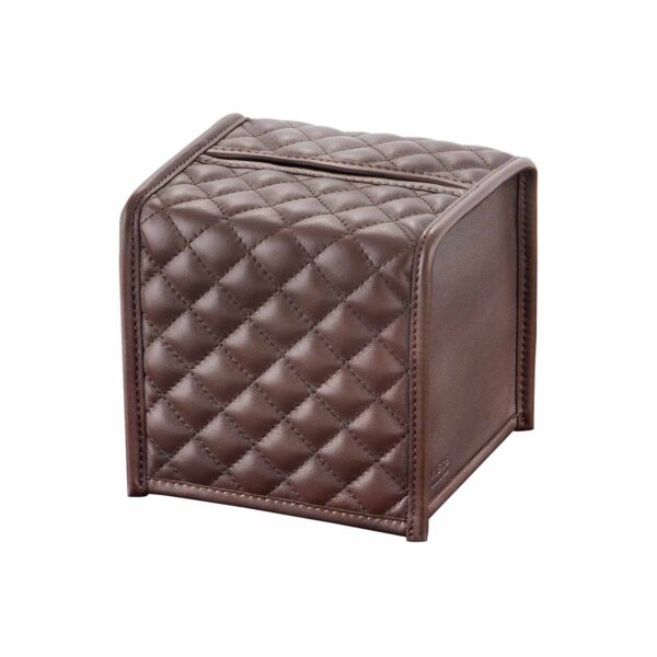 GB-Riviere-PC-PT-sq-Elba-Diamonds-Sqr-Tissue-Holder-QuiltedPadded-MOKA-CUTOUT01-1200x1200-100KB Riviere Elba Diamonds Leather Tissue Holder | Kneen & Co