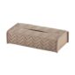 Riviere Elba Herringbone Leather Tissue Holder | Kneen & Co
