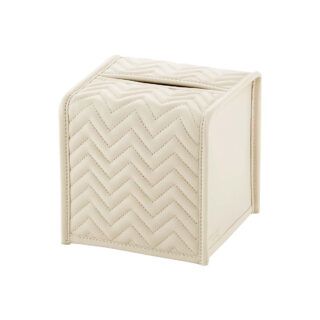 Riviere Elba Herringbone Leather Tissue Holder | Kneen & Co