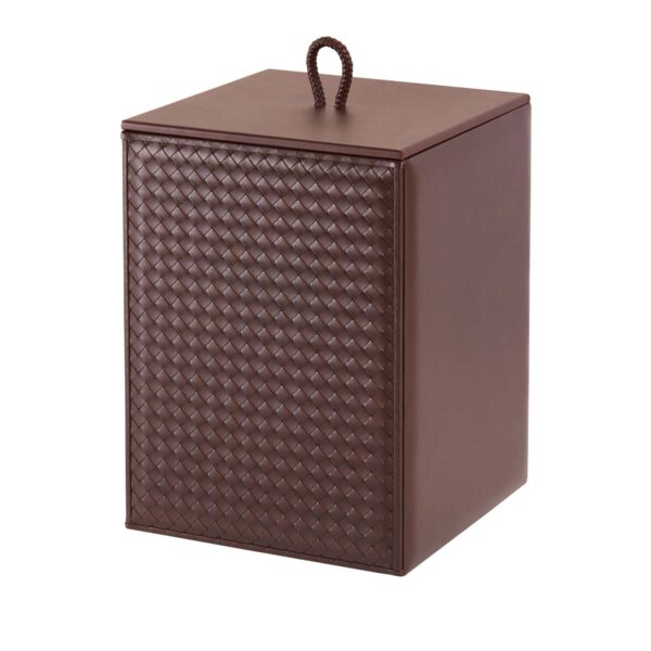 GB-Riviere-WB-INT-LG+LID-WB-LGWaste-Basket-Quilted-Leather-LG-CLOSED-CUTOUT-MOKA-1200x1200-100KB Riviere Ivo Handwoven Leather Waste Bin | Kneen & Co