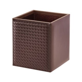 Riviere Ivo Handwoven Leather Waste Bin | Kneen & Co