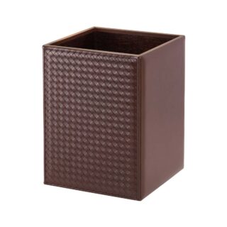 Riviere Ivo Handwoven Leather Waste Bin | Kneen & Co