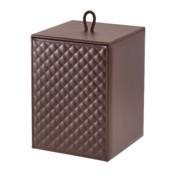 Riviere Ivo Diamonds Leather Waste Bin | Kneen & Co