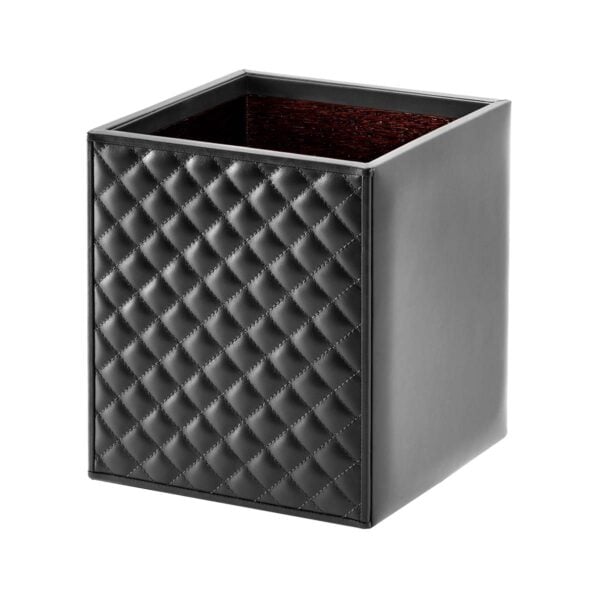 GB-Riviere-WB-PT-sm-Ivo-DiamondsBinWaste-Basket-SM-BLACK-CUTOUT01-1200x1200-100KB Riviere Ivo Diamonds Leather Waste Bin | Kneen & Co