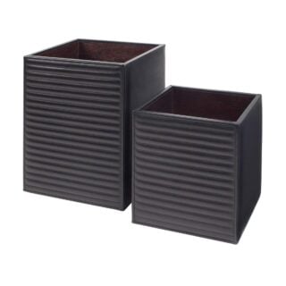 Riviere Ivo Lines Leather Waste Bin | Kneen & Co