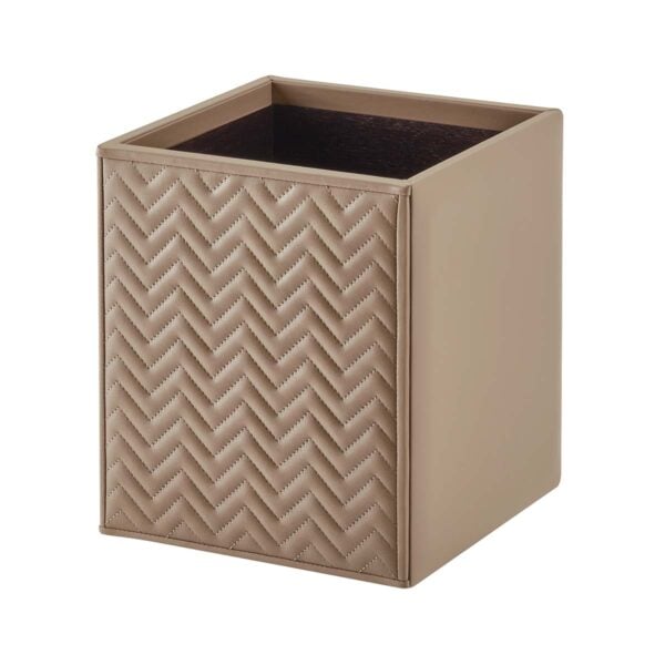 GB-Riviere-WB-TS-SM-Box-Leather-herringbone-Rectangle-CUTOUT-TAUPE-1200x1200-100KB Riviere Ivo Herringbone Leather Waste Bin | Kneen & Co