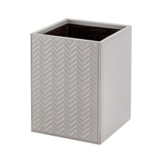Riviere Ivo Herringbone Leather Waste Bin | Kneen & Co