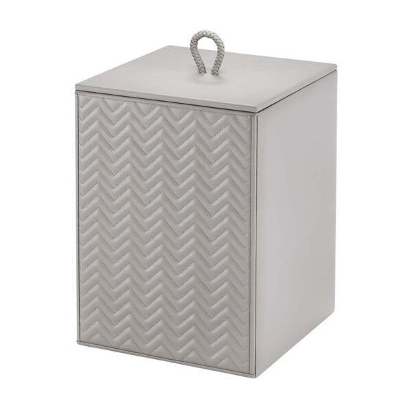 GB-Riviere-WB-TS-lg-LID-WB-Ivo-HerringboneBin-wLid-LG-GREY-CUTOUT01-1200x1200-100KB Riviere Ivo Herringbone Leather Waste Bin | Kneen & Co