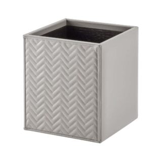 Riviere Ivo Herringbone Leather Waste Bin | Kneen & Co