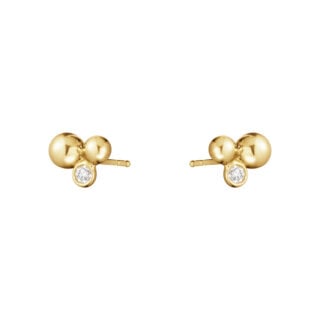 Georg Jensen Moonlight Grapes Earrings in 18 KT Yellow Gold with Diamonds 0.07 CT | Kneen & Co