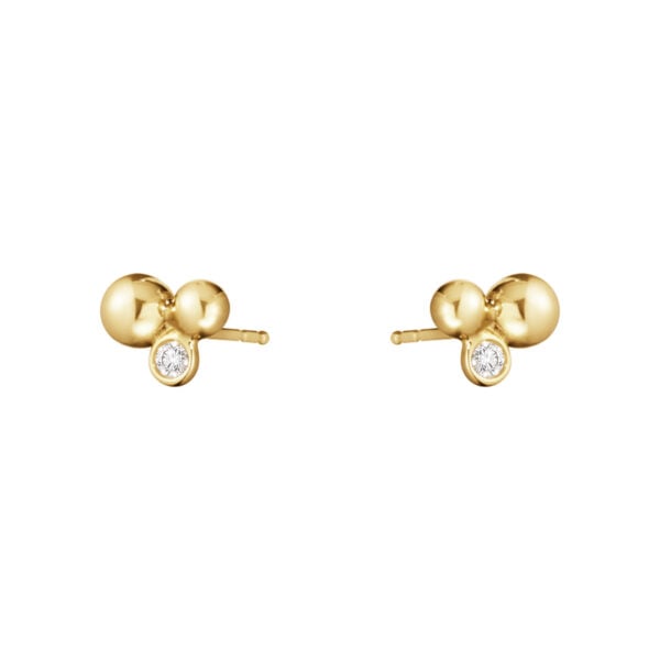 Georg Jensen Moonlight Grapes Earrings in 18 KT Yellow Gold with Diamonds 0.07 CT | Kneen & Co