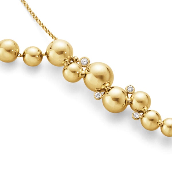 Georg Jensen Moonlight Grapes Pendant Necklace in 18 KT Yellow Gold With Diamonds 0.12 CT | Kneen & Co