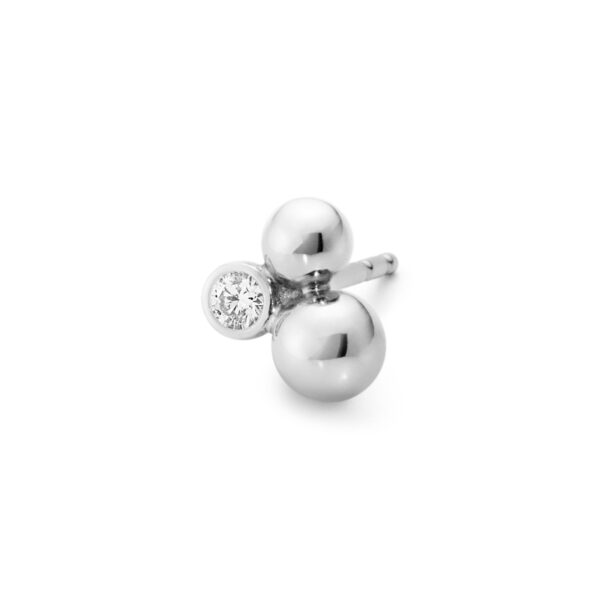 Georg Jensen Moonlight Grapes Earrings in Sterling Silver With Diamonds 0.07 CT | Kneen & Co