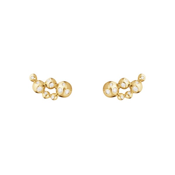 Georg Jensen Moonlight Grapes Ear Cuff in 18 KT Yellow Gold With Diamonds 0.14 CT | Kneen & Co