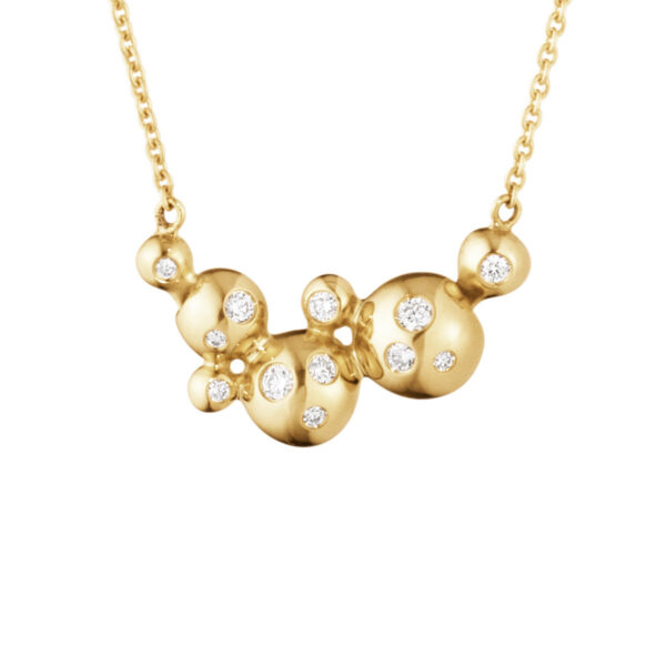 Georg Jensen Moonlight Grapes Pendant in 18 KT Yellow Gold With Diamonds 0.09 CT | Kneen & Co