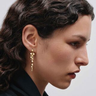 Georg Jensen Moonlight Grapes Earrings in 18 KT Yellow Gold | Kneen & Co