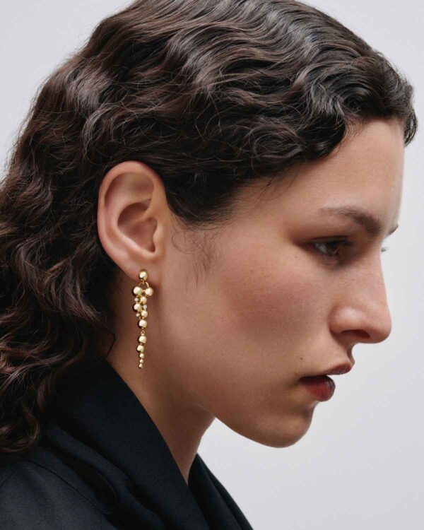 Georg Jensen Moonlight Grapes Earrings in 18 KT Yellow Gold | Kneen & Co