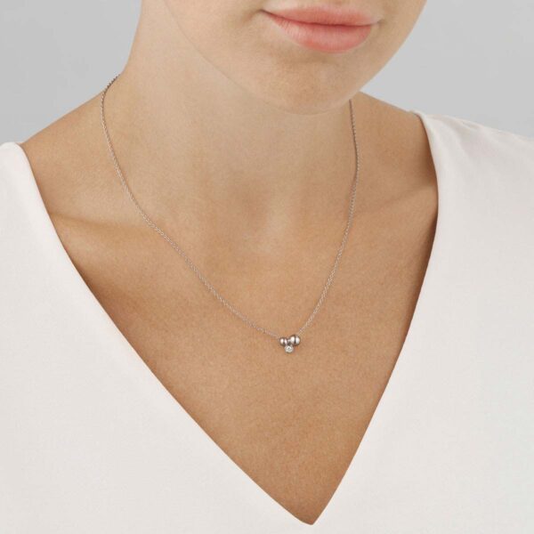 Georg Jensen Moonlight Grapes Pendant Necklace in Rhodium Plated Sterling Silver With Diamonds 0.07 CT | Kneen & Co