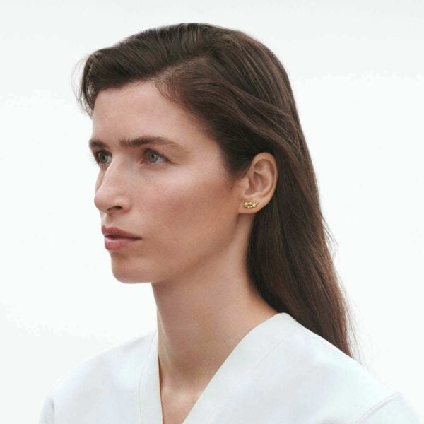 Georg Jensen Moonlight Grapes Ear Cuff in 18 KT Yellow Gold With Diamonds 0.14 CT | Kneen & Co