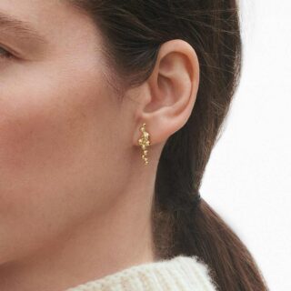 Georg Jensen Moonlight Grapes Small Earrings in 18 KT Yellow Gold With Diamonds 0.07 CT | Kneen & Co