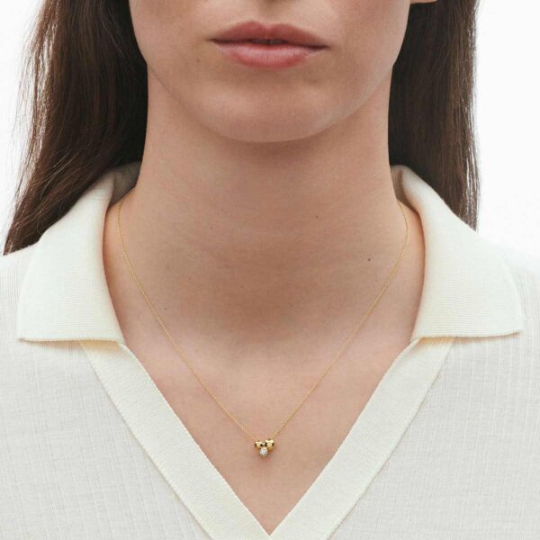 Georg Jensen Moonlight Grapes Pendant Necklace in 18 KT Yellow Gold With Diamonds 0.07 CT | Kneen & Co