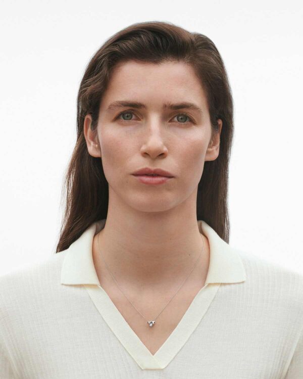 Georg Jensen Moonlight Grapes Pendant Necklace in Rhodium Plated Sterling Silver With Diamonds 0.07 CT | Kneen & Co