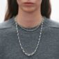 Woman wearing Georg Jensen Reflect Necklace Silver | Kneen & Co
