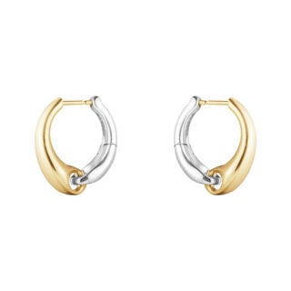 Georg Jensen Reflect Large Earhoops Gold & Silver | Kneen & Co