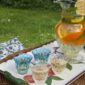 Saint-Louis Crystal Tommy Sky Blue and Clear Flared Tumblers | Kneen & Co