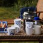 Royal Copenhagen assortment of tea and coffee mugs on coffee service tray | Kneen & Co