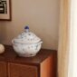 Royal Copenhagen Blue Fluted Plain Tureen with Lid set on side table | Kneen & Co