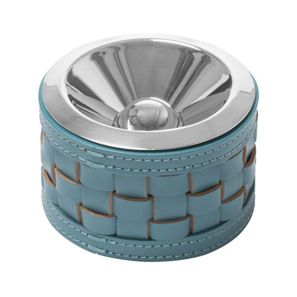 GB-RIVIERE-BK-CA-Barcellona-Ashtray-RO22Turquoise-CUTOUT01-1200x1200-100KB Riviere Barcellona Leather Ashtray | Kneen & Co