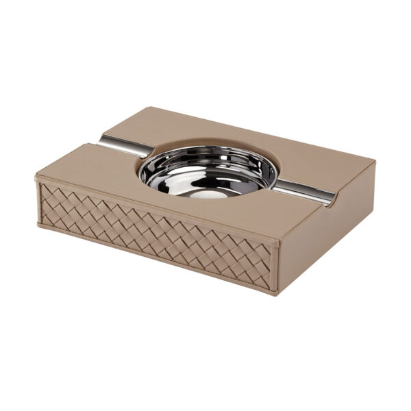 GB-RIVIERE-CA-INT-Cigar-Ashtray-Woven-Leather-CUTOUT-TAUPE-1200x1200-100KB Riviere Zeno Leather Ashtray | Kneen & Co