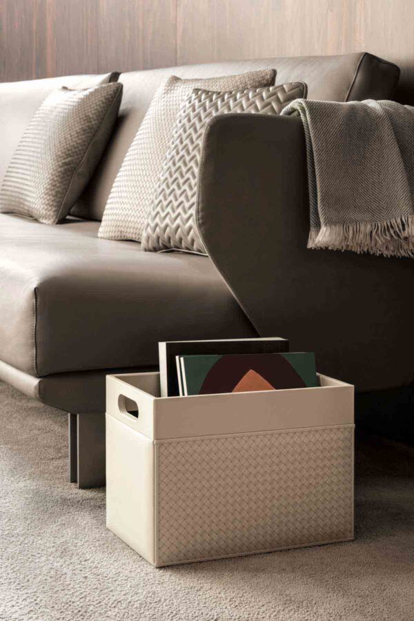Riviere Emy Handwoven Leather Magazine Holder | Kneen & Co