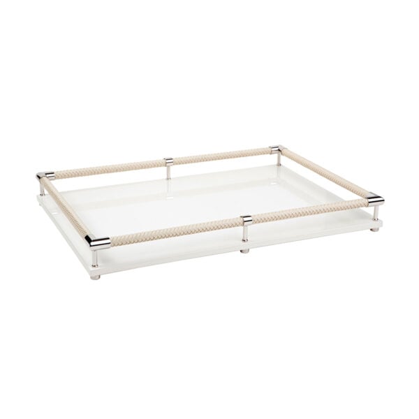 GB-RIVIERE-V-SC-rec-Thea-Lacquer-RectangularTray-HandBraided-LeatherRailing-CHROME-Details-IVORY-CUTOUT01-1200x1200-100KB Riviere Thea Lacquer Tray | Kneen & Co