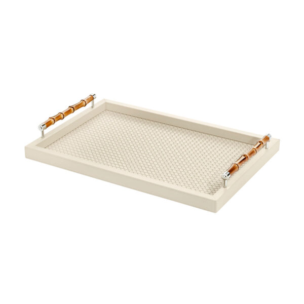 GB-RIVIERE-VG-INT-B-Frida-Handwoven-RectangularTray-wBAMBOOHandles-Detail-CHROME-LG-IVORY-CUTOUT01-1200x1200-100KB Riviere Frida Leather Tray | Kneen & Co