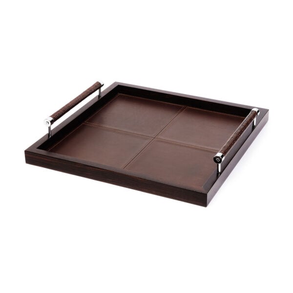 GB-RIVIERE-VGQ-EP-P-Diana-Stitched-Ebony-SQRTray-wleatherHandles-MOKA-Frame-EBONY-CUTOUT01-1200x1200-100KB Riviere Diana Leather Tray | Kneen & Co