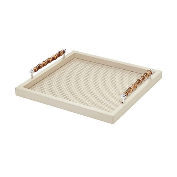 GB-RIVIERE-VGQ-INT-B-Frida-Handwoven-SQRTray-wBAMBOO-Handles-IVORY-CUTOUT01-1200x1200-100KB Riviere Frida Leather Tray | Kneen & Co