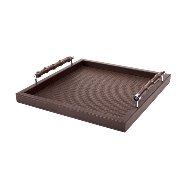 GB-RIVIERE-VGQ-INT-BP-Lea-Tray-Woven-Leather-bamboo-MOKA-CUTOUT-MOKA-1200x1200-100KB Riviere Lea Leather Tray | Kneen & Co