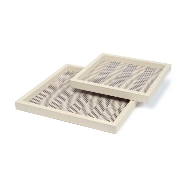 GB-RIVIERE-VGQ-SP-Febe-Tray-Square-Herringbone-WaxedCotton-FrameLeather-IVORY-LG-SM-CUTOUT01-1200x1200-100KB Riviere Febe Leather Tray | Kneen & Co