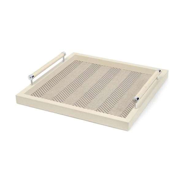 GB-RIVIERE-VGQ-SP-P-Diana-Tray-Square-Herringbone-WaxtedCotton-FrameLeather-wLeather-Handles-IVORY-CUTOUT01-1200x1200-100KB Riviere Diana Leather Tray | Kneen & Co