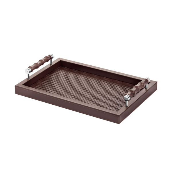 GB-RIVIERE-VP-INT-BP-Lea-Tray-WovenLeather-bamboo-MOKA-CUTOUT-MOKA-1200x1200-100KB Riviere Lea Leather Tray | Kneen & Co