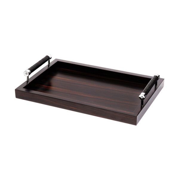 GB-RIVIERE-VPE-P-Diana-Ebony-RectangularTray-wLeather-Handles-BLK-Macassar-EBONY-SM-CUTOUT01-1200x1200-100KB Riviere Diana Leather Tray | Kneen & Co