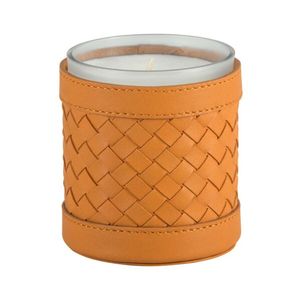 Riviere Ester Handwoven Leather Candle Holder | Kneen & Co