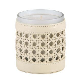 Riviere Ester Hand Braided Leather Candle Holder | Kneen & Co