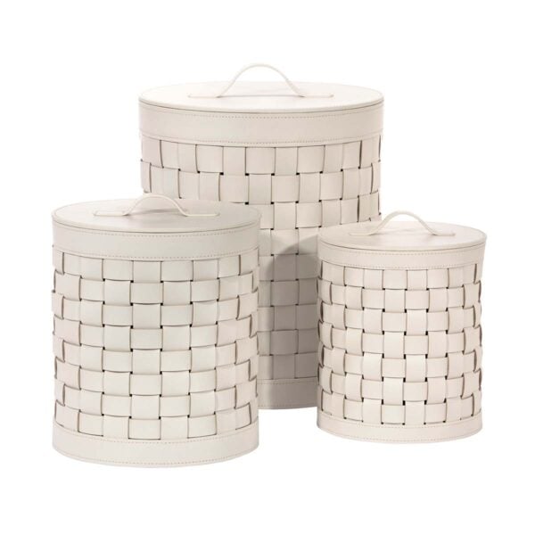 Riviere Barcellona Round Leather Basket | Kneen & Co