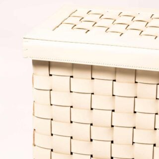 GB-Riviere-BK-LB-RECT-LID-Barcellona-LaundryBaskets-RO06-Ivory-DETAIL01-1200w-100KB Riviere Barcellona Leather Laundry Basket | Kneen & Co