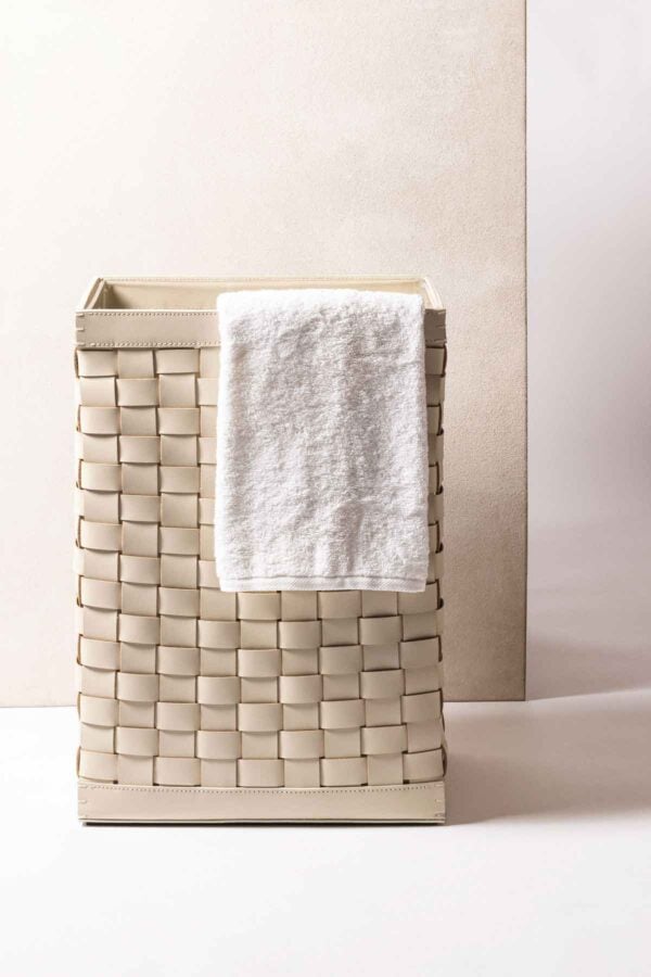 GB-Riviere-BK-LB-RECT-LID-Barcellona-LaundryBaskets-RO06-Ivory-LIFESTYLE01-1200w-100KB Riviere Barcellona Leather Laundry Basket | Kneen & Co
