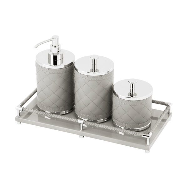 GB-Riviere-BS-SD-PT-BS-LB-PT-BS-SB-PT-BT-L-AlgheroDiamnds-SoapDispnsr-LGBox-SMBox-Thea-LacquerVanityTray-CHROME-GREY-CUTOUT01-1200x1200-100KB Riviere Alghero Diamonds Leather Bathroom Set | Kneen & Co