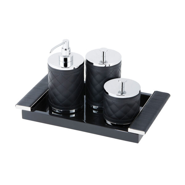 GB-Riviere-BS-SD-PT-BS-LB-PT-BS-SB-PT-VPD-L-AlgheroDiamnds-SoapDispnsr-LGBox-SMBox-Circe-LacquerTray-CHROME-BLK-CUTOUT01-1200x1200-100KB Riviere Alghero Diamonds Leather Bathroom Set | Kneen & Co